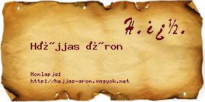 Héjjas Áron névjegykártya