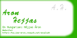 aron hejjas business card