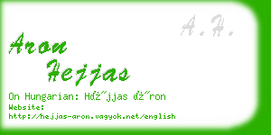 aron hejjas business card